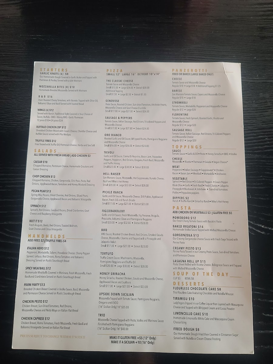 Menu Tievoli Pizza Bar-2